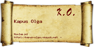 Kapus Olga névjegykártya
