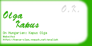 olga kapus business card